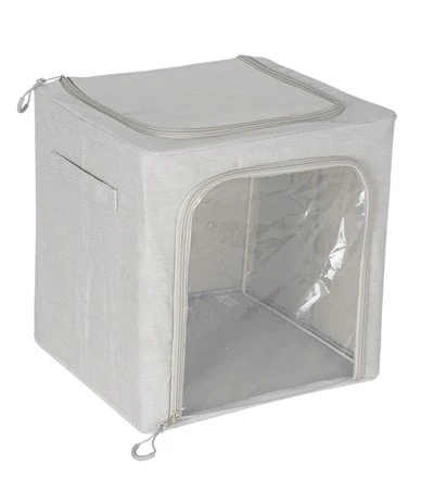 Zippered Home Storage Box With Big Transparent Window
